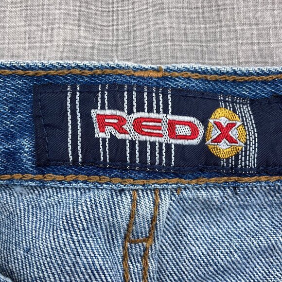 Red X Jeans Juniors 11 29Wx 31L Blue Black Tiger Stripe Glitter Bootcut Rock NWT - Picture 4 of 14